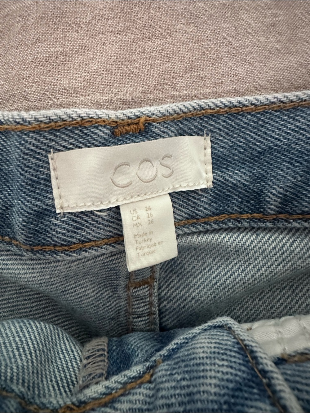 COS Light Wash Denim Shorts — US 26